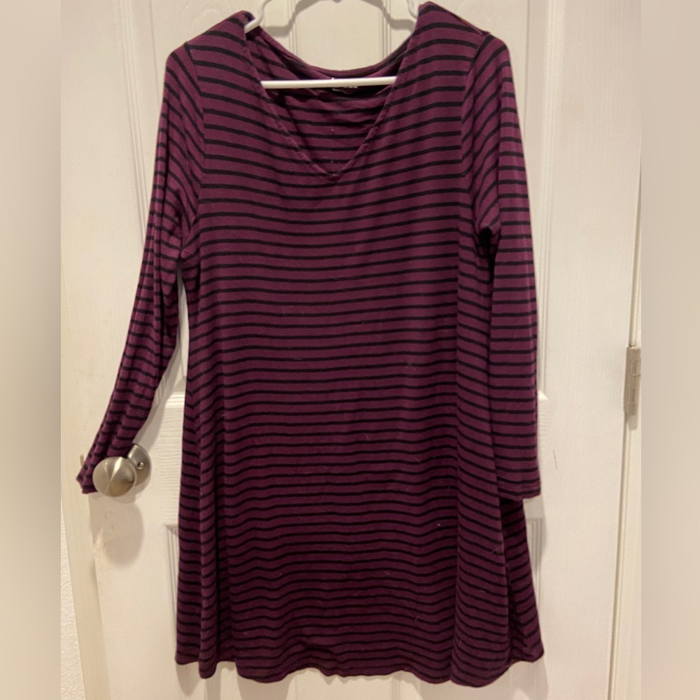 Purple/black strived dress
